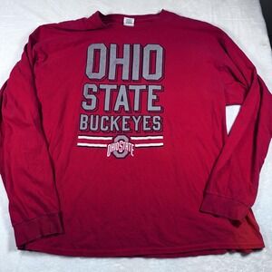 Ohio State Buckeyes Shirt Mens 2XL Red Long Sleeve NCAA‎ Football Gildan Tee